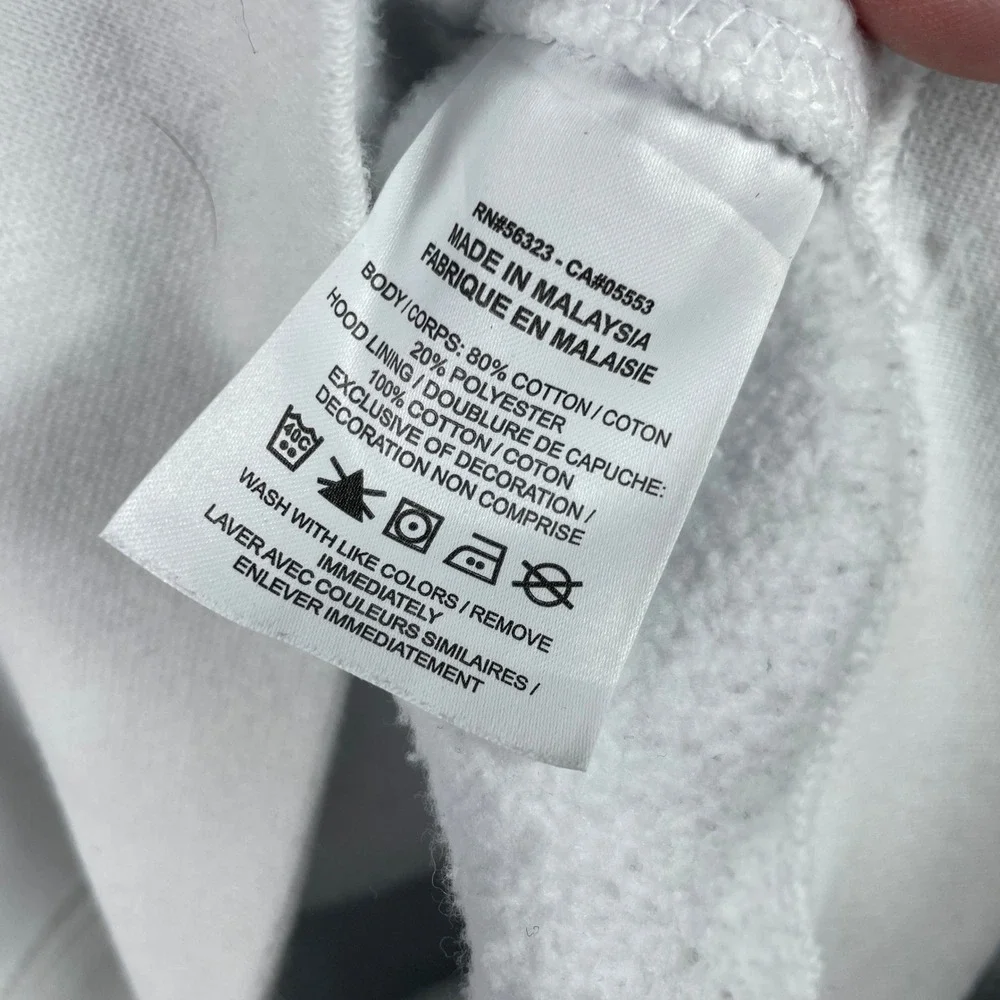 Nike Hoodie Mens XXL White Sportswear Club Fleece Pullover BV2654-100